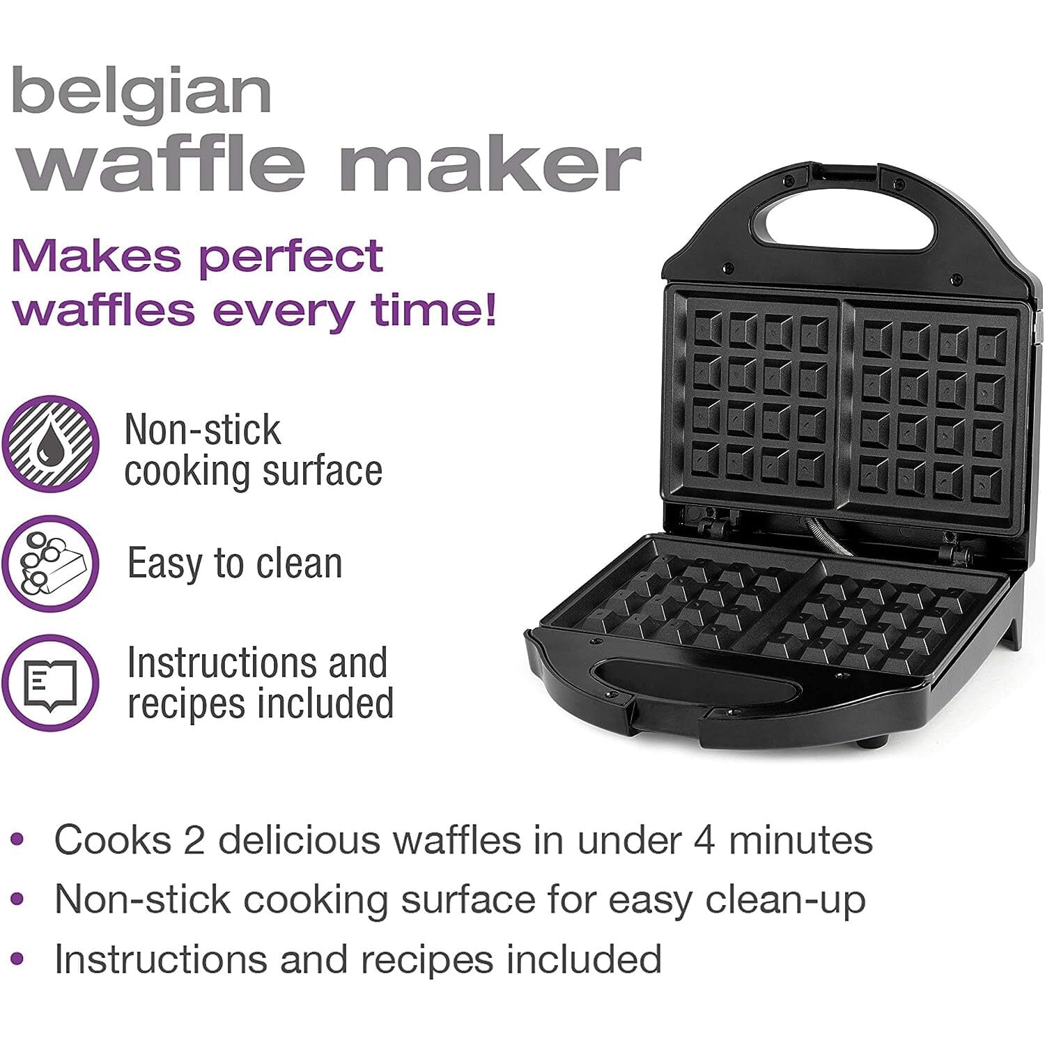 Salton Waffle Maker - Black Factory Outlet For Sale