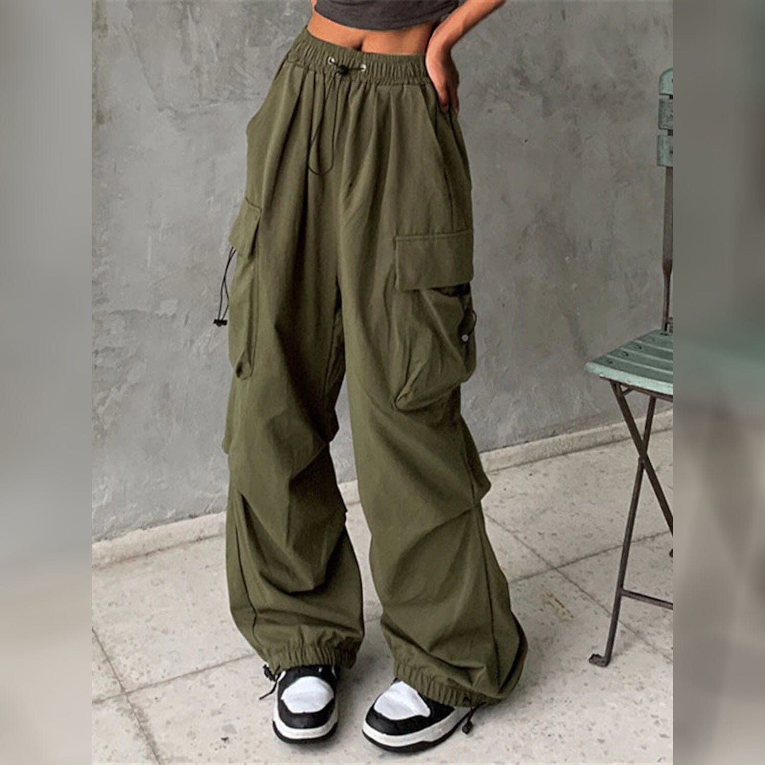 Women's Cargo Baggy Pants High Waist Cheap Pice Top Quality