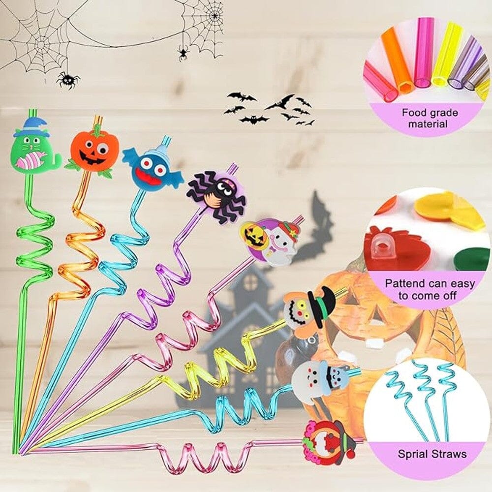 5-Pieces: Reusable Halloween Straws – Halloween Party Favors Plastic Straws – Assorted Styles Free Shipping Outlet