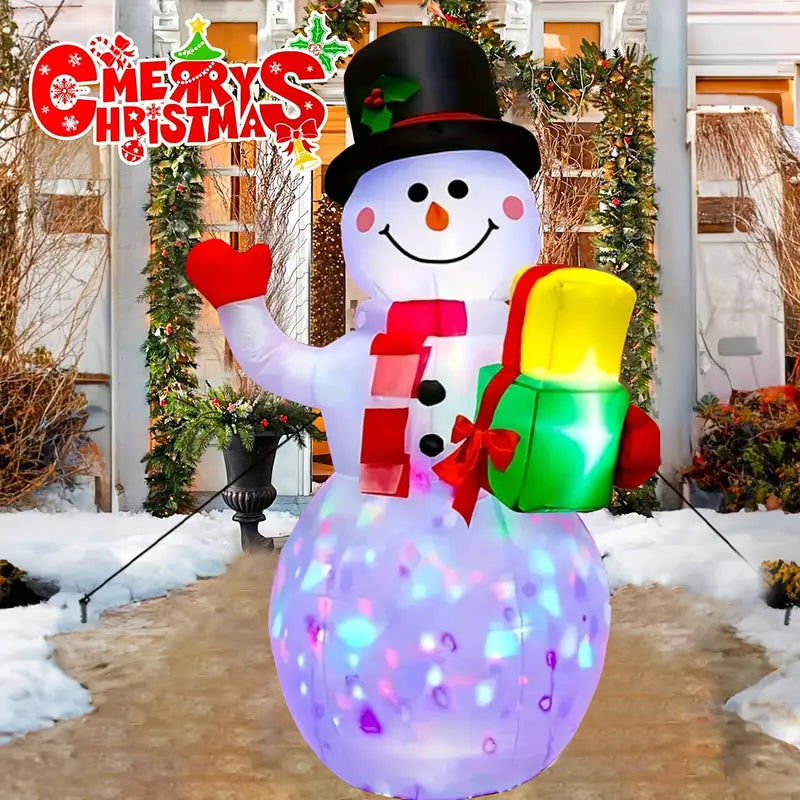 5FT Rotating Christmas Inflatable Snowman Decoration with 360° Colorful LED Lights Professional Online