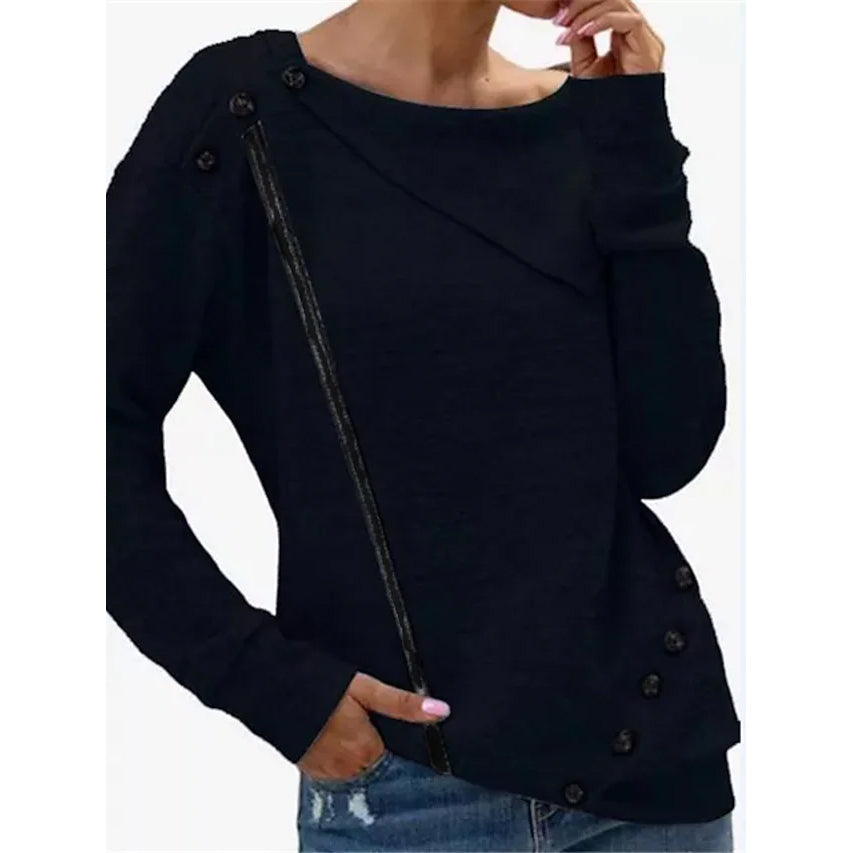 Women's Sweatshirt Pullover Solid Color Cheap Sale Store