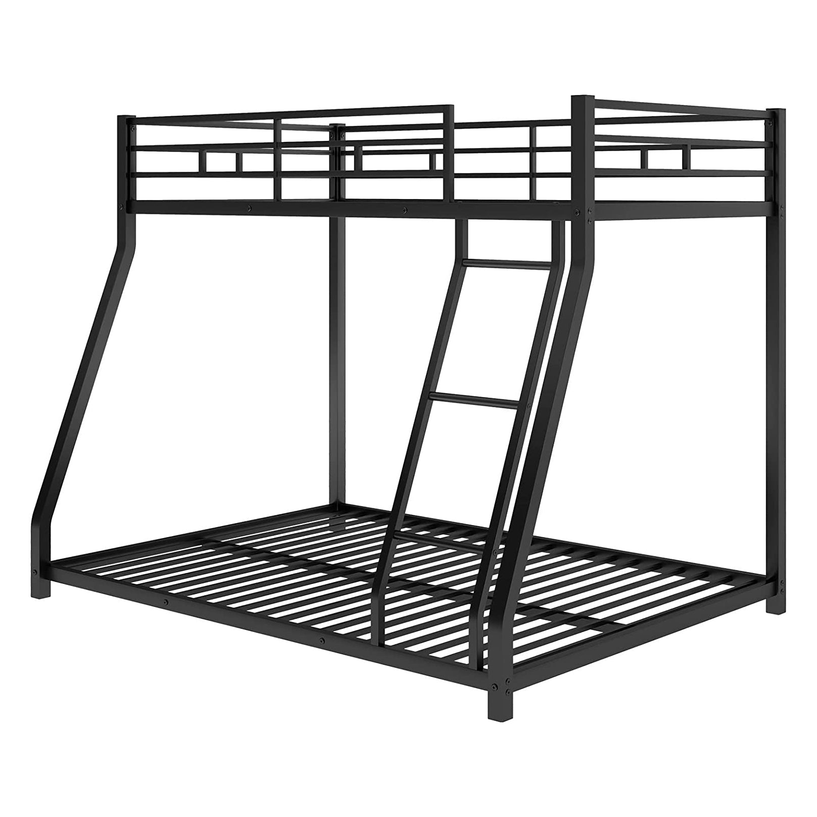 Twin Over Full Low Bunk Bed with Ladder Inexpensive