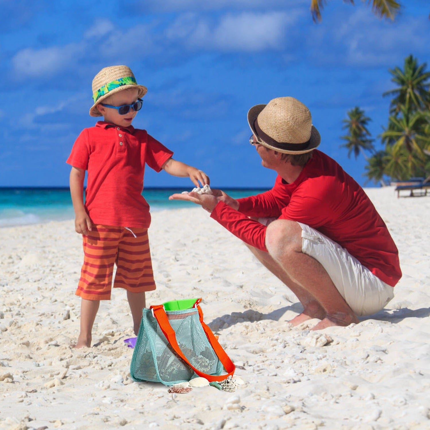 3-Pieces: Beach Mesh Bags Seashell Sand Tote Bag Cheapest Pice For Sale