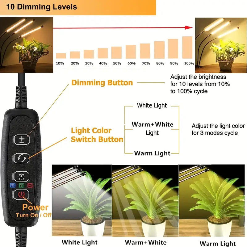 Grow Lights for Seed Starting Auto ON & Off Full Spectrum LED Plant Lights with Timer Cheap Pice Original