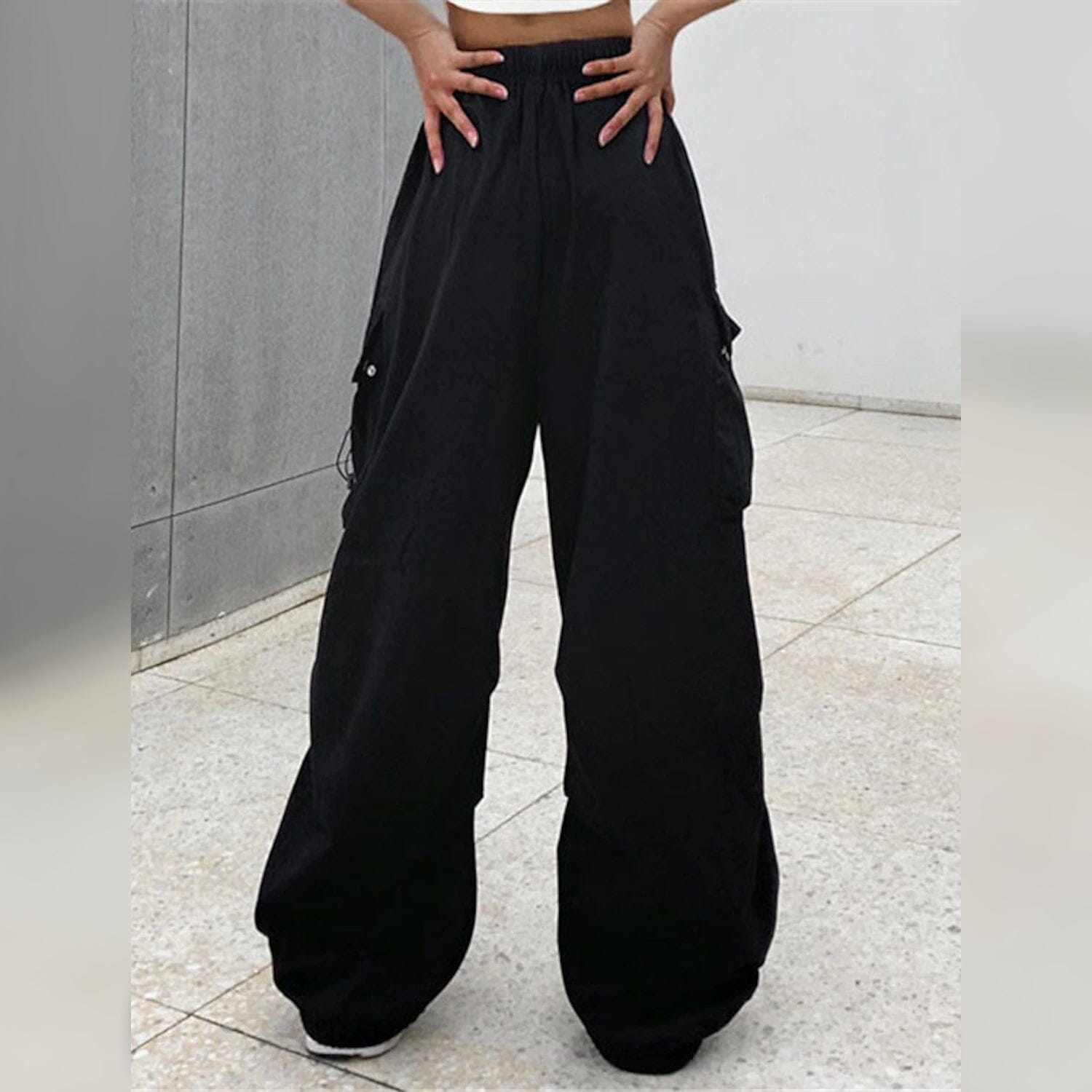 Women's Cargo Baggy Pants High Waist Cheap Pice Top Quality