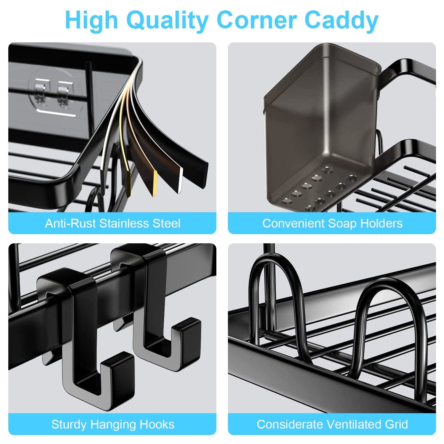 2-Pack: Corner Shower Caddy No Drilling Adhesive Shower Organizer Popular Online