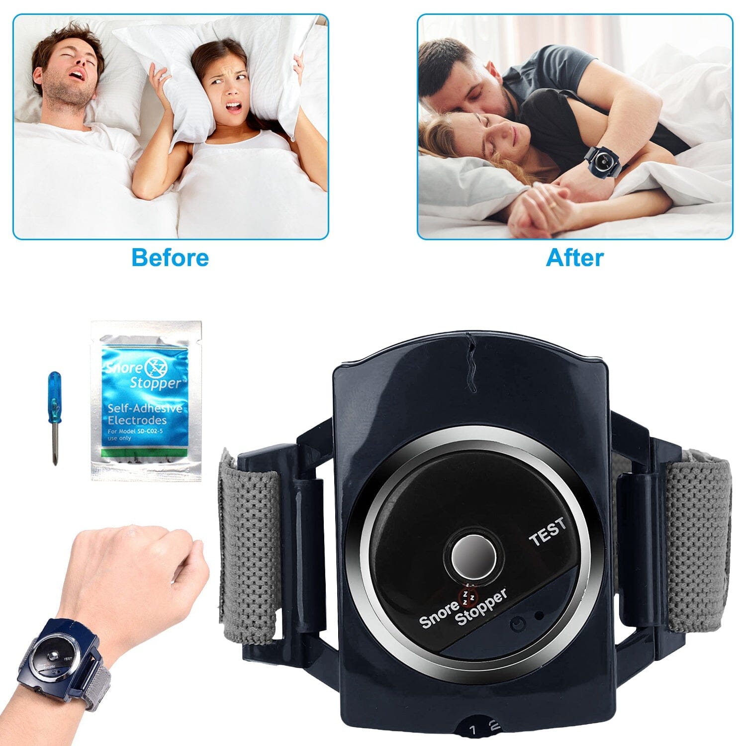 Anti-Snore Infrared Wristband with Conductive Film From China Cheap Pice