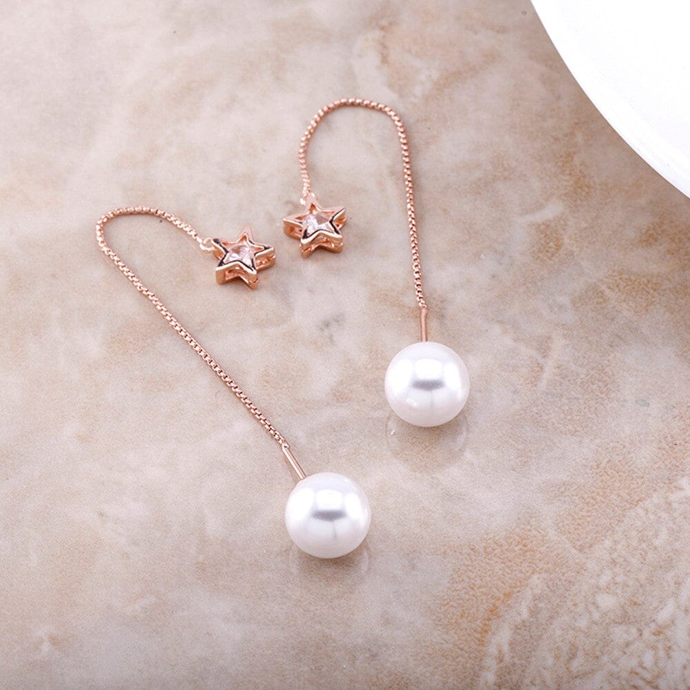 18ct Rose Gold Plated Freshwater Drop Earrings Sast Online