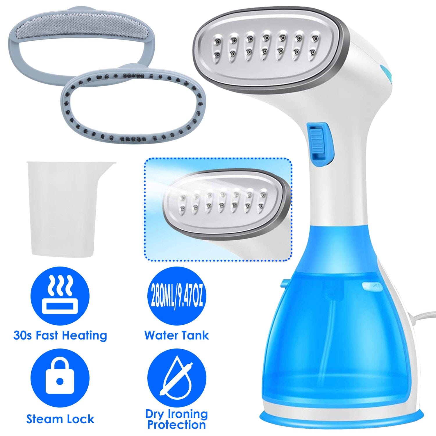 1500W Portable Handheld Clothes Steamer with 2 Brush Cheap Sale Collections