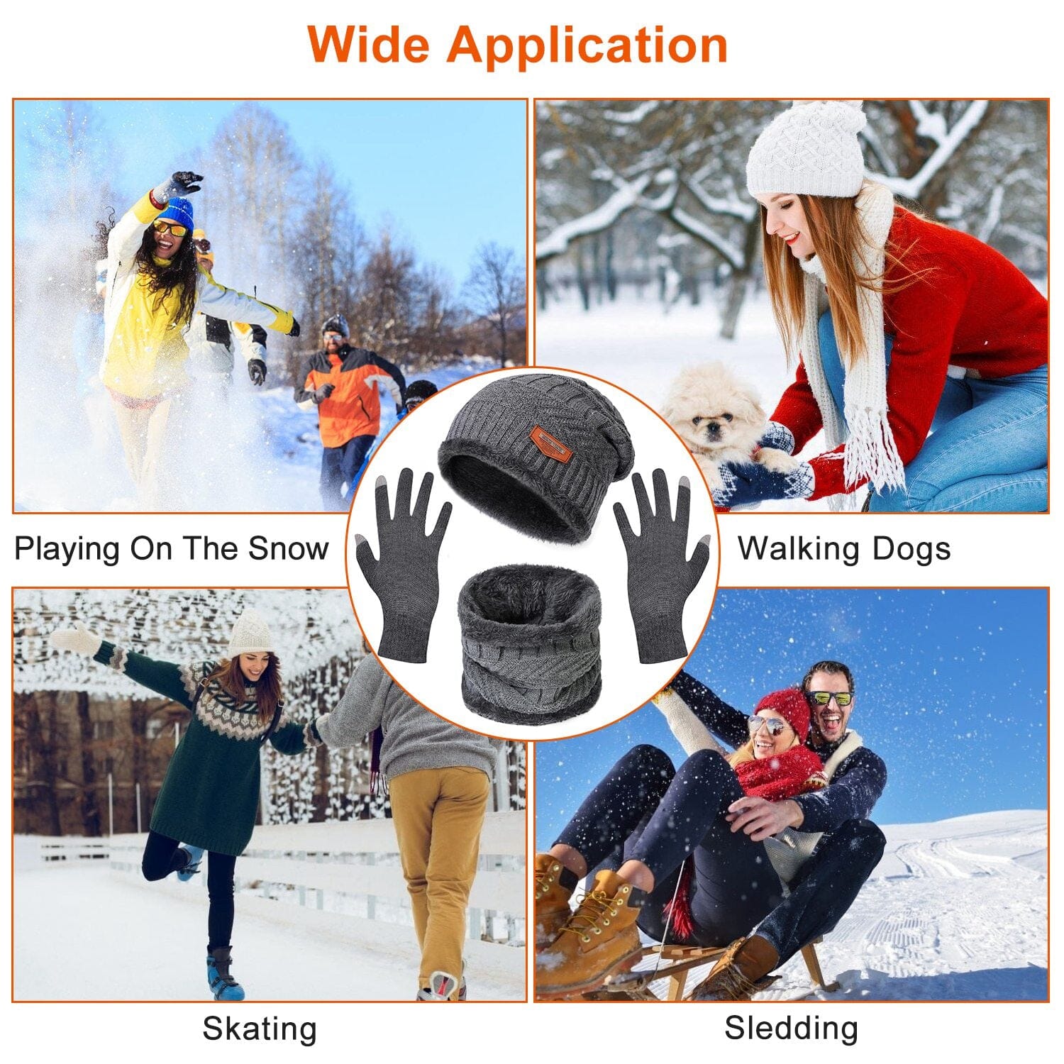 Winter Warm Beanie and Touch Screen Gloves Scarfs Set New Arrival Cheap Online