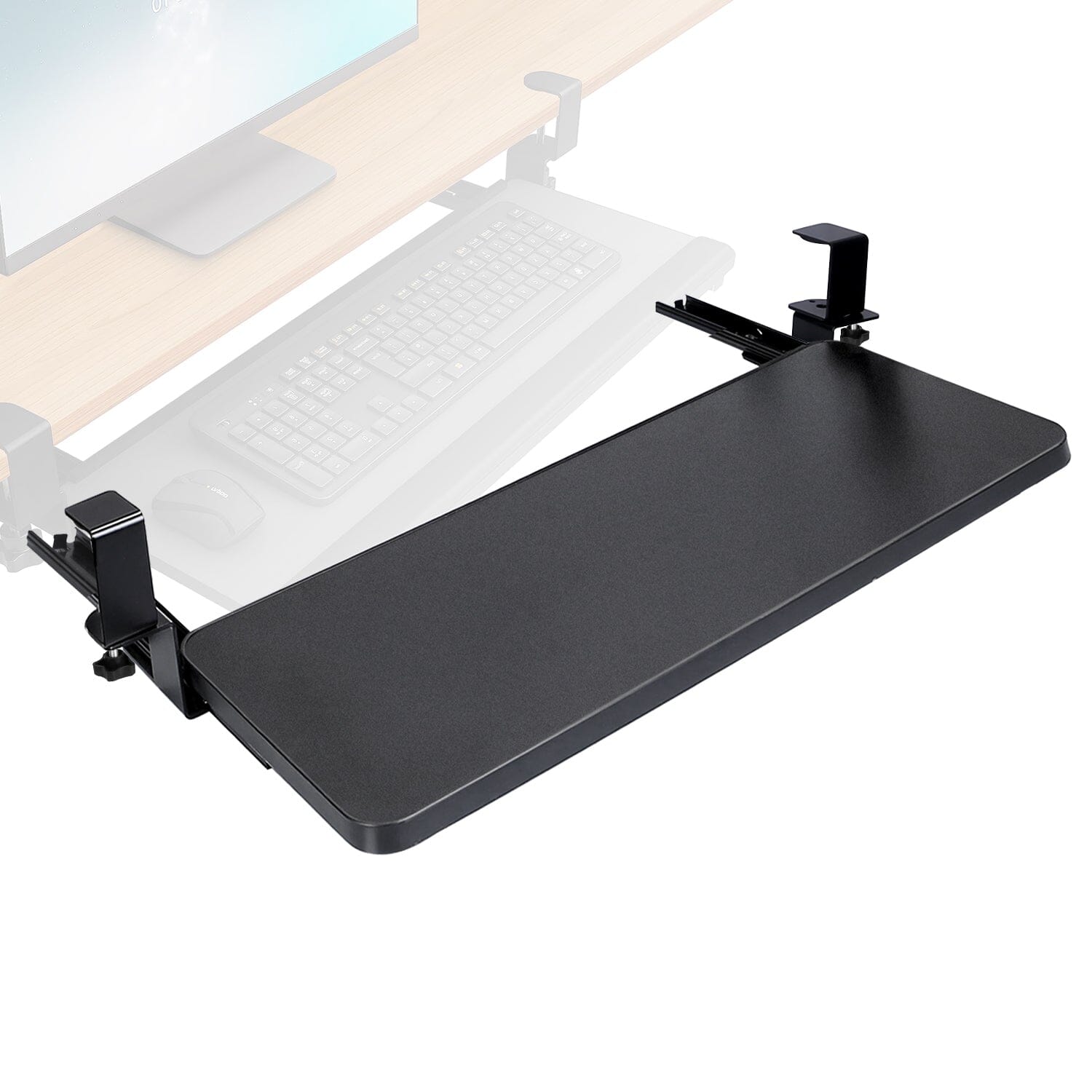 Keyboard Mouse Tray Under Desk Retractable Slide Out Drawer with C Clamp Visa Payment For Sale