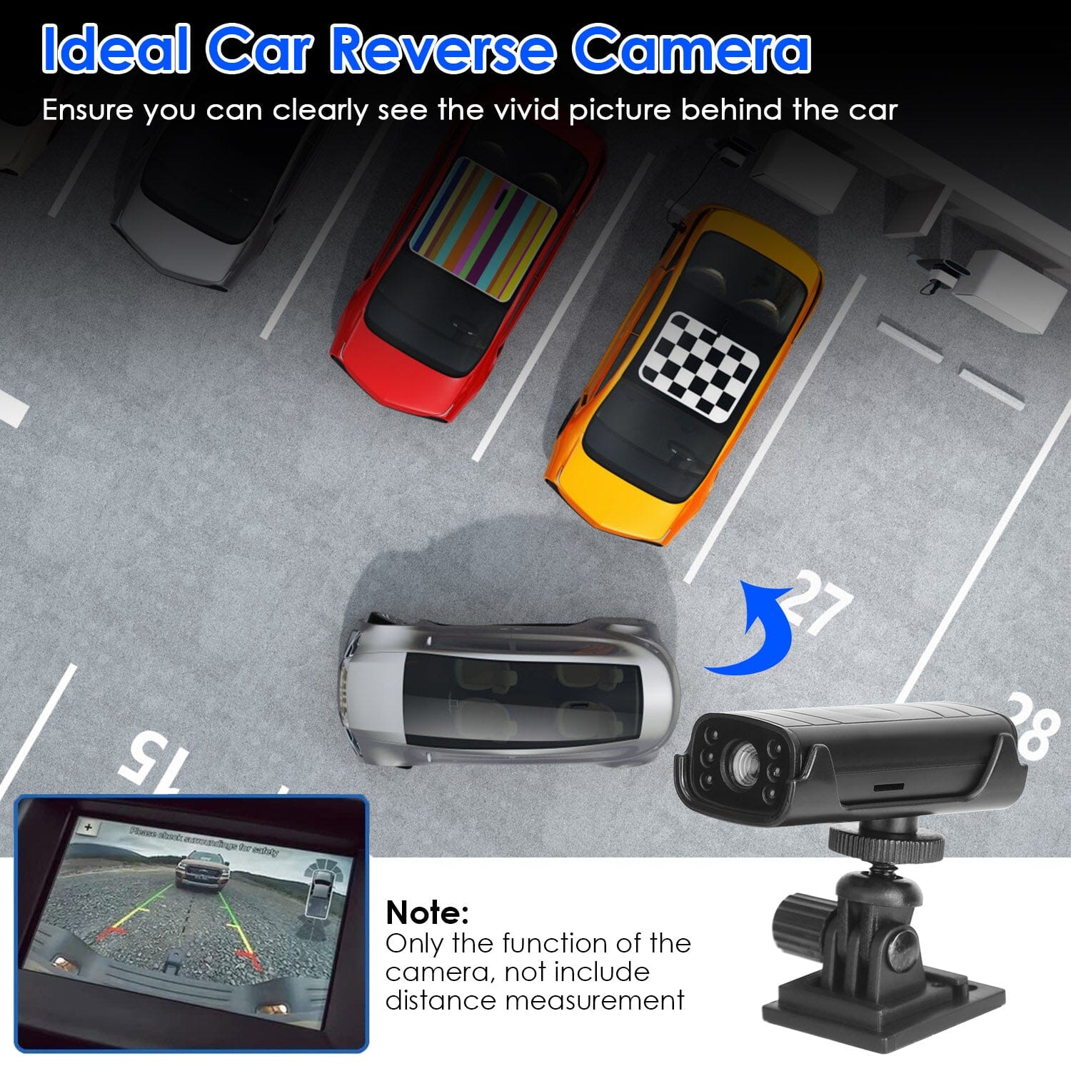 Wireless Camera Reverse Hitch Guide with Flexible Adhesive Base Pay With Paypal