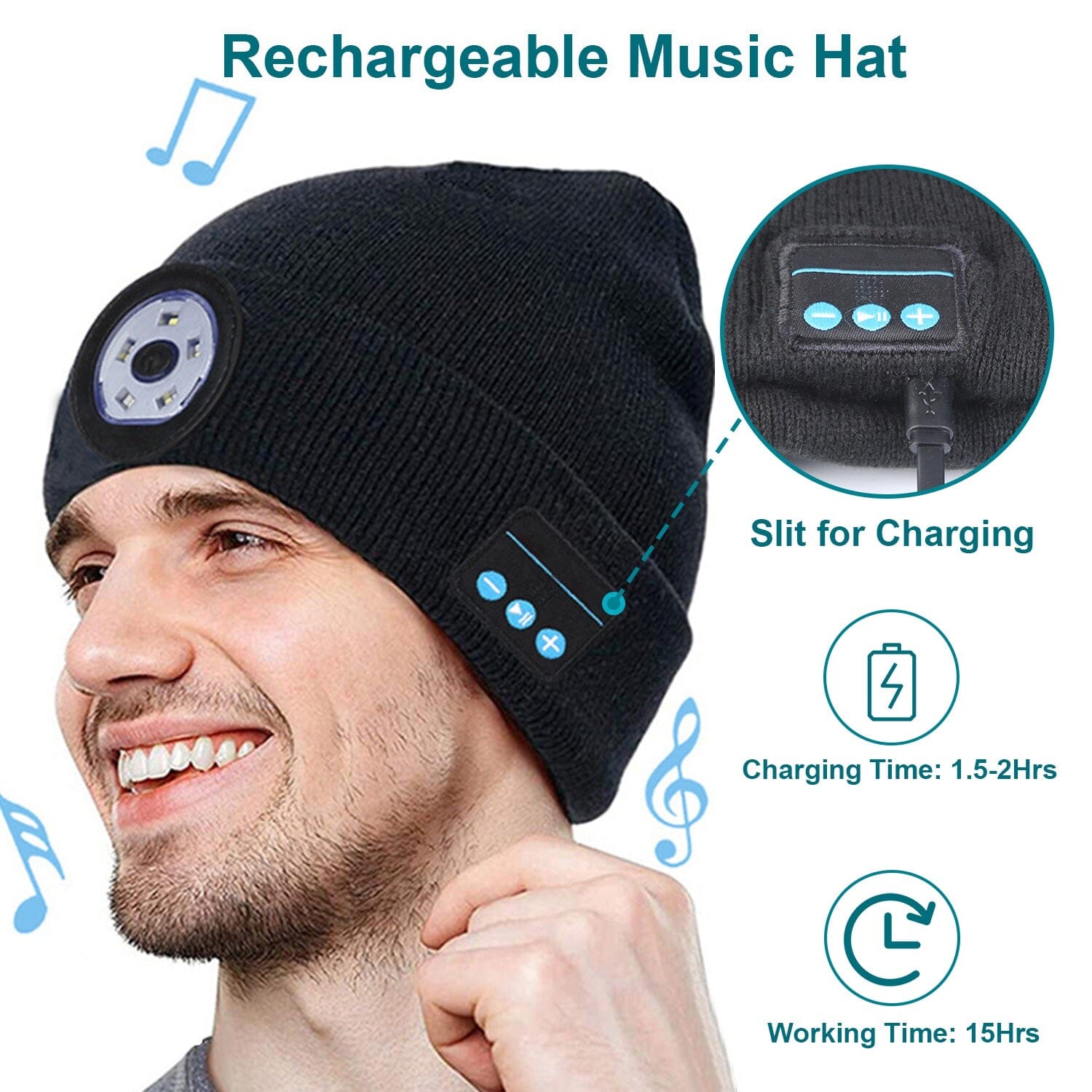 5.0 Wireless Beanie Hat with 3 Lighting Modes On Hot Sale