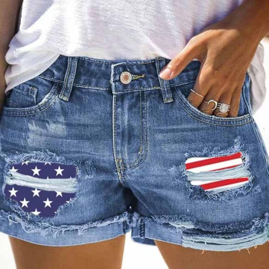 Women's Jeans Shorts Independence Day Denim Buy Cheap 2025