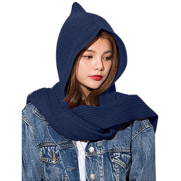 Women's Winter Knitted Hooded Long Scarf Free Shipping Best Pices