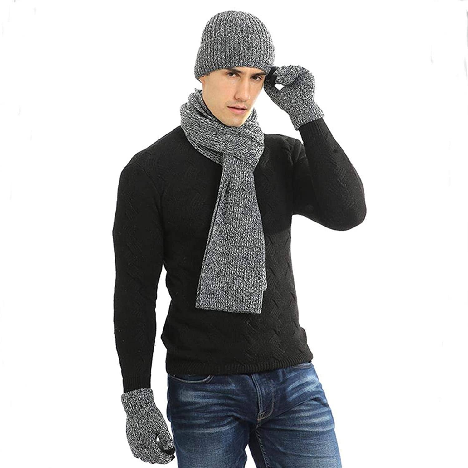 Men's Scaves and Beanie Hat Themal Gloves Set Clearance Geniue Stockist