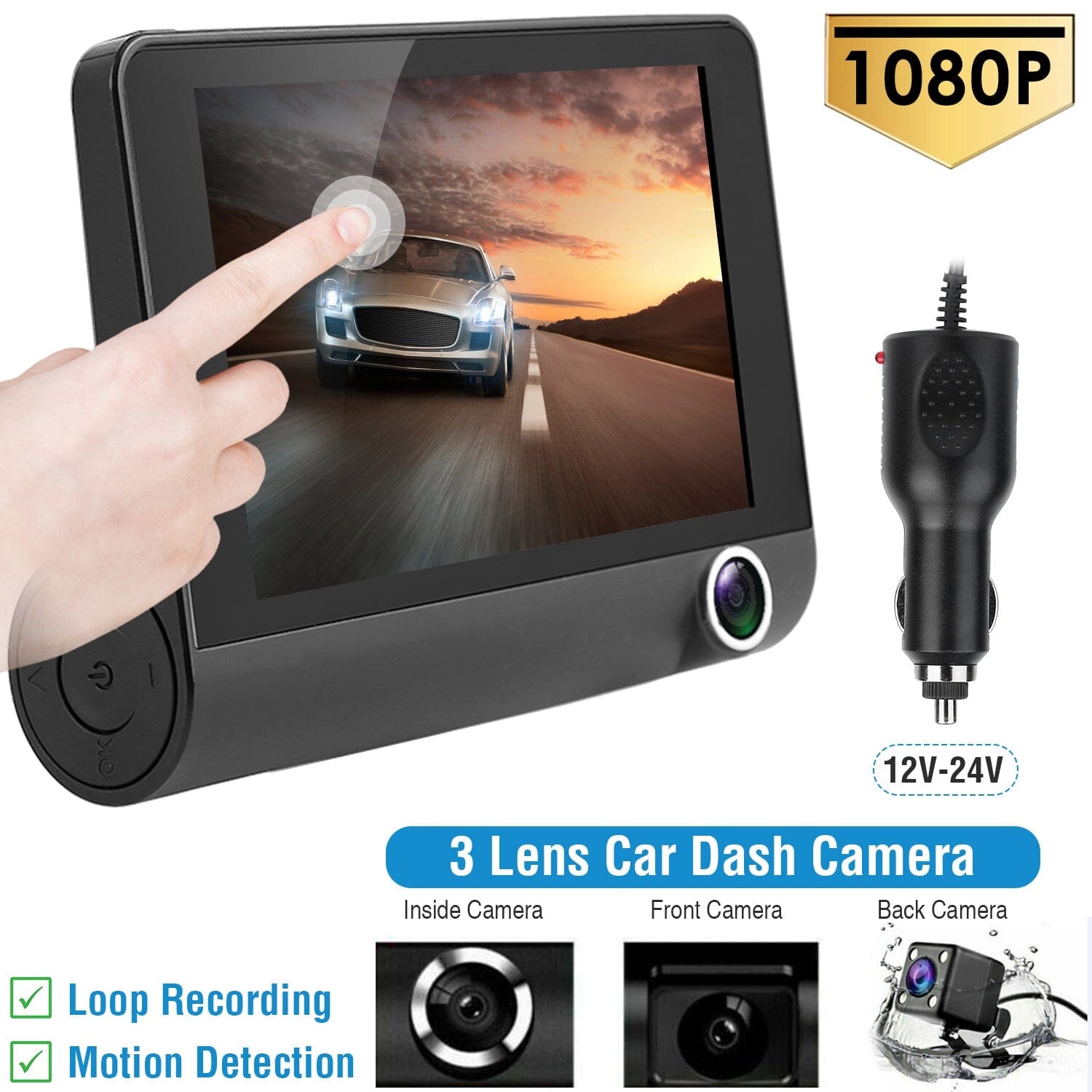 FHD 1080P Touchscreen Car DVR Dash Camera Quality Free Shipping For Sale