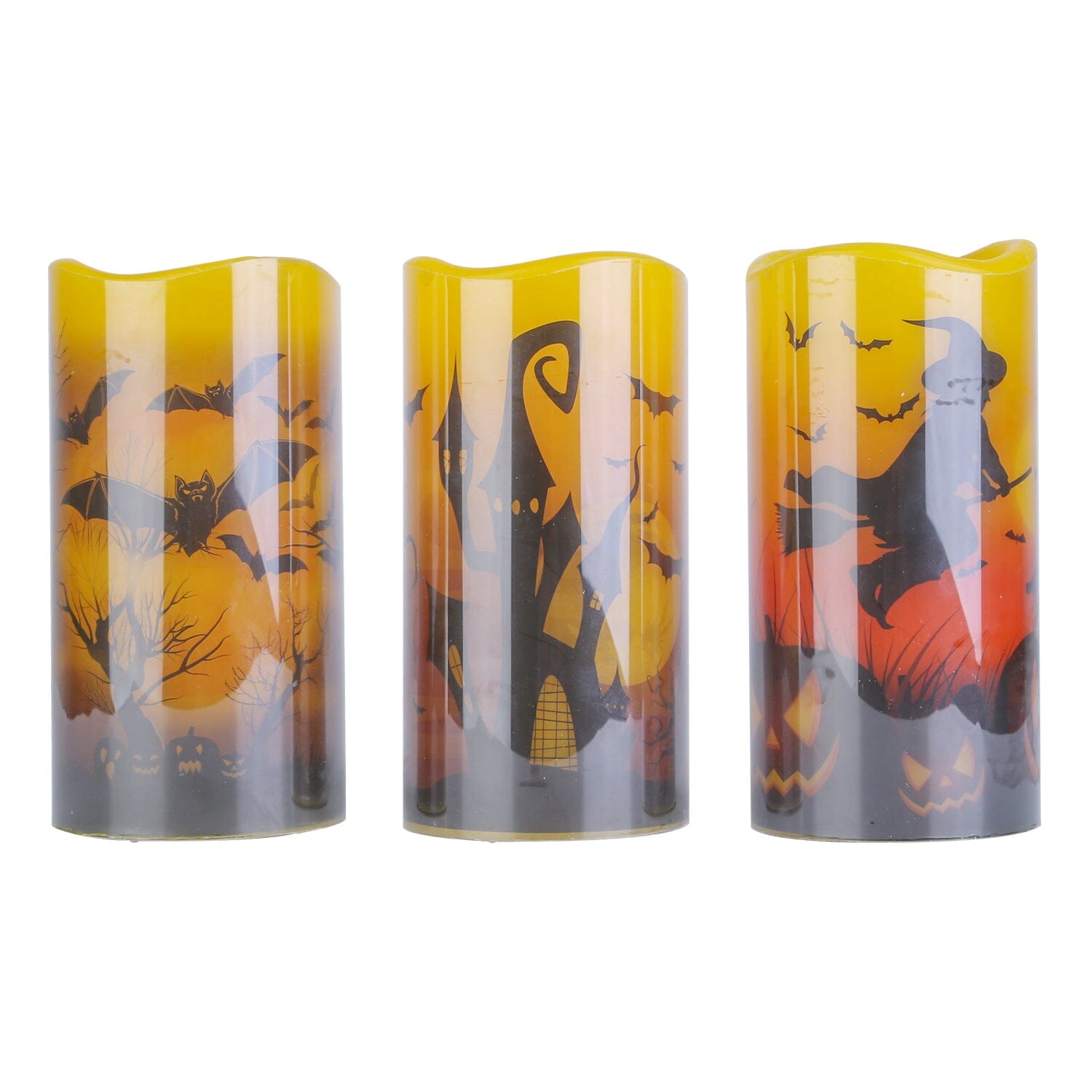 3-Pack: Halloween Battery Operated Flameless Candle Lamp with Timer Setting Sale Explore