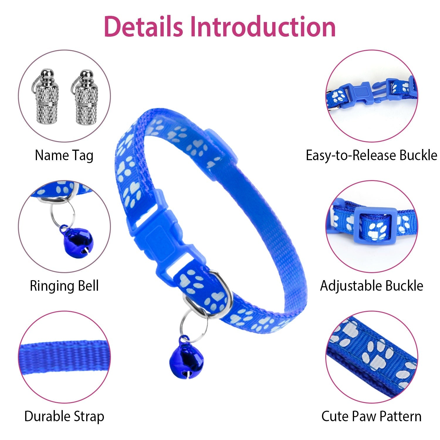 Ca2-Pack: Adjustable Kitten Collar with Bell Name Tag Outlet For Sale