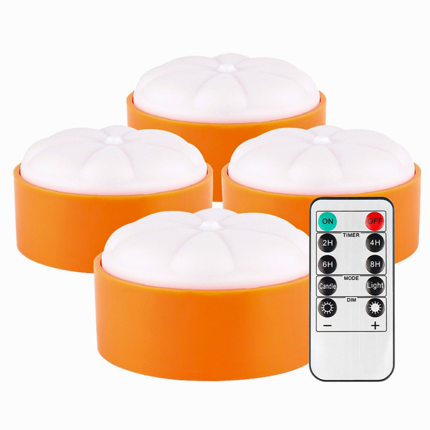 4-Pack: Halloween LED Pumpkin Lights Battery Operated with 2 Light Modes 4 Timer Setting Visa Payment