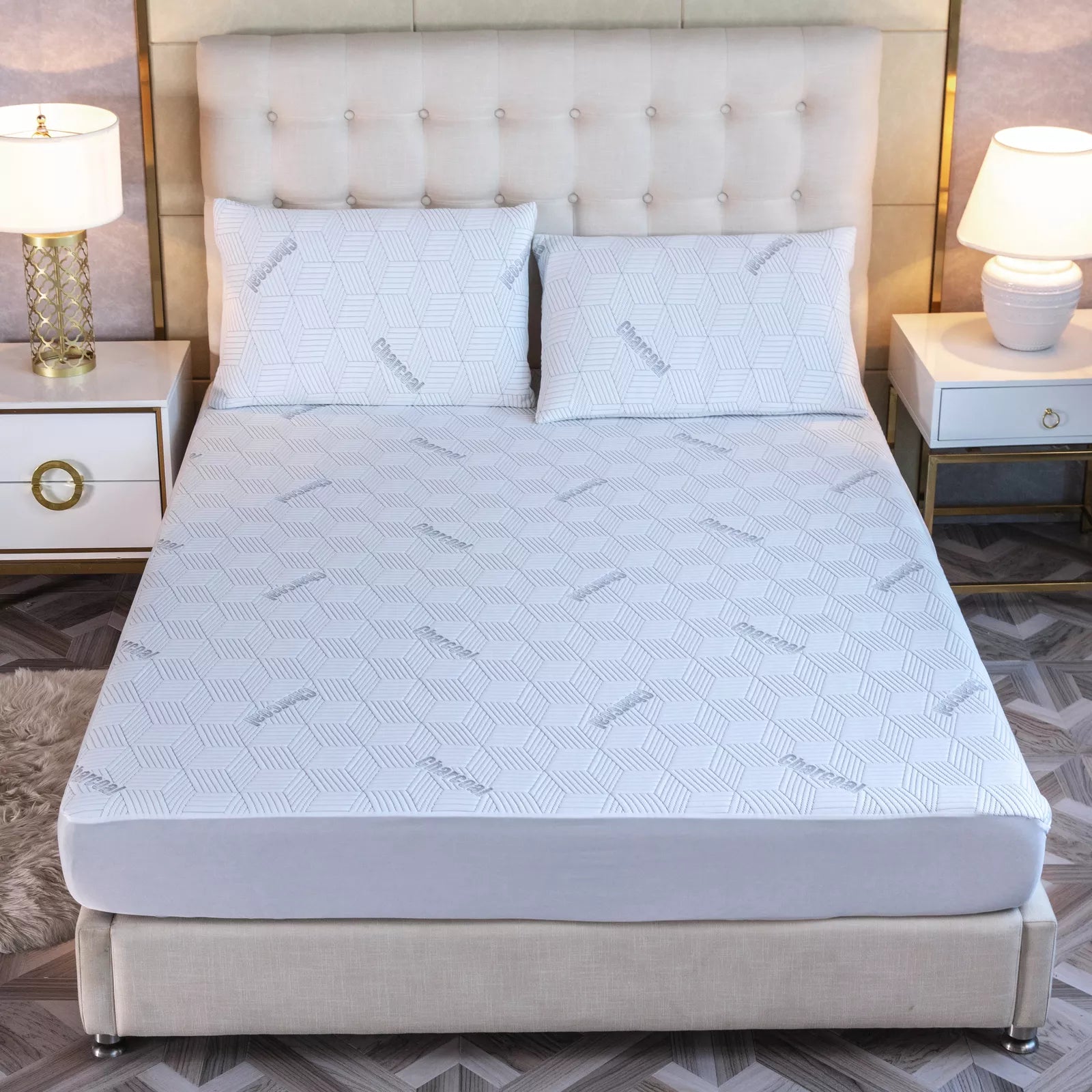 Bibb Home Charcoal Infused Waterproof Mattress Pad Best Seller For Sale