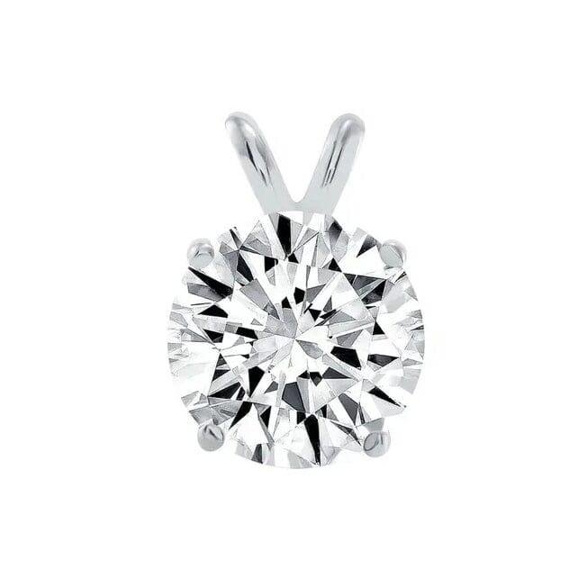 1/4 - 2 Ct T.W. Natural Diamond Solitaire Pendant in 14K White or Yellow Gold Cheap Genuine