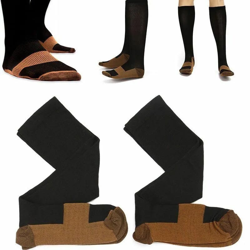 Copper Compression Socks 20-30mmHg Graduated Support L/XL for Men and Women Free Shipping With Credit Card