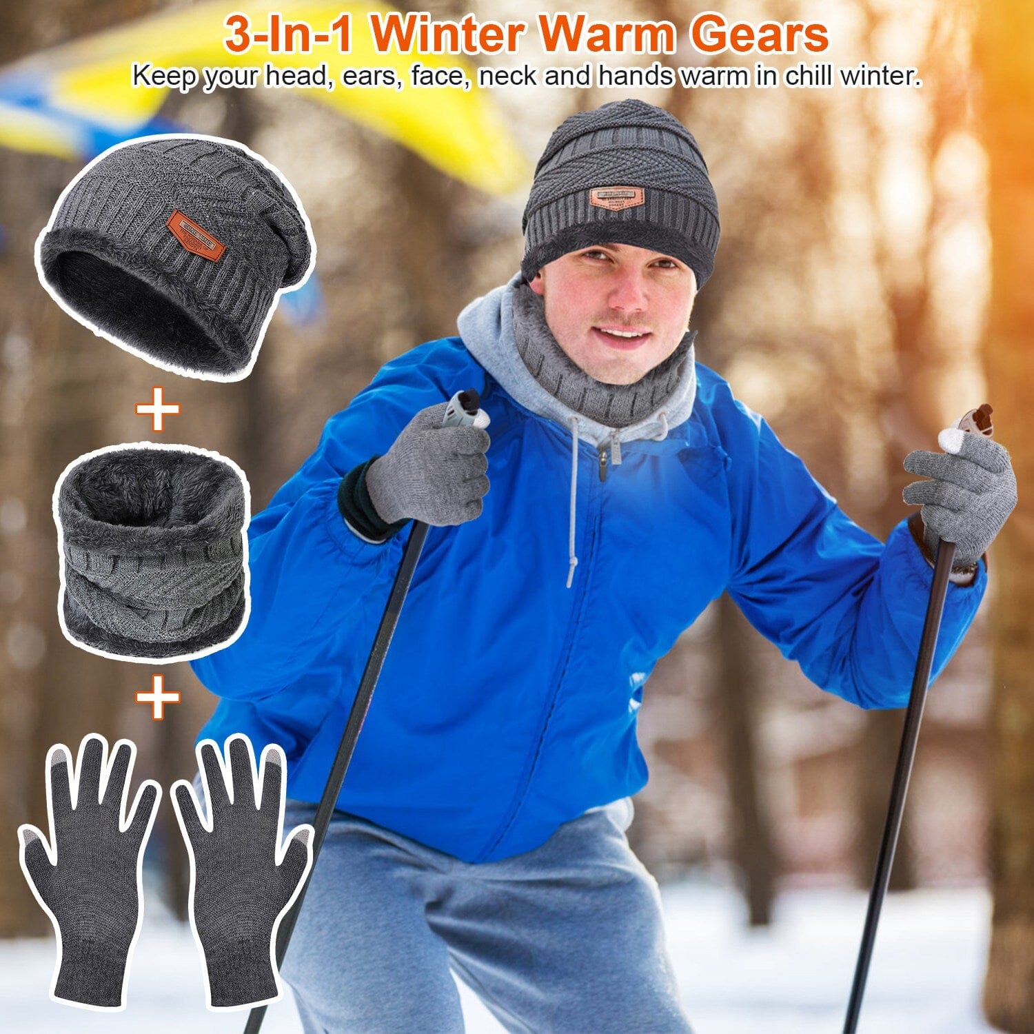 Winter Warm Beanie and Touch Screen Gloves Scarfs Set New Arrival Cheap Online