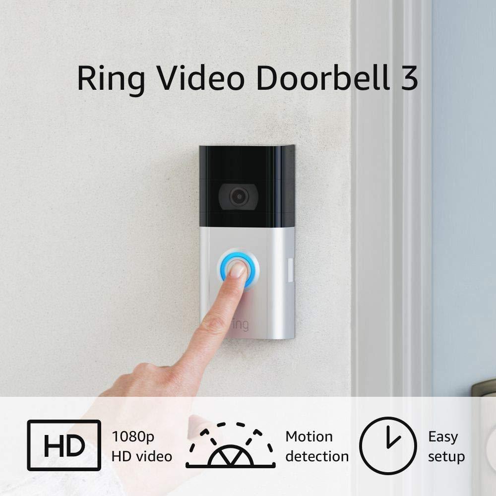 Ring Video Doorbell 3 Enhanced WiFi Improved Motion Detection (Refurbished) Outlet Footaction