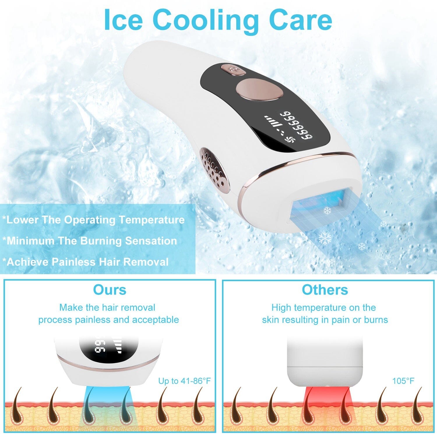 Laser Hair Removal Ice Cooling Permanent IPL Cheap Sale Reliable