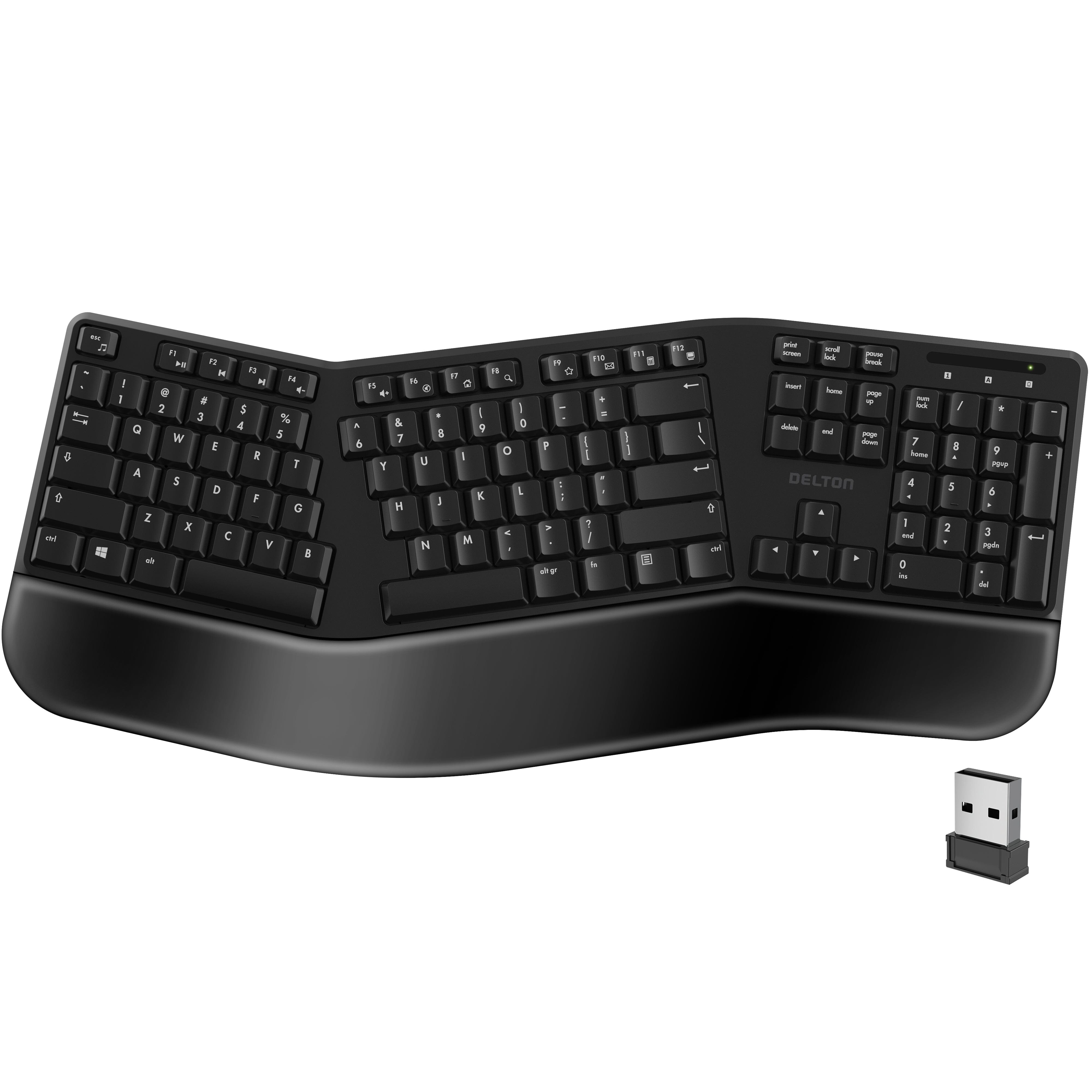 Delton KB200 Wireless Ergonomic Computer Keyboard, Full-Size Keyboard Outlet 100% Original