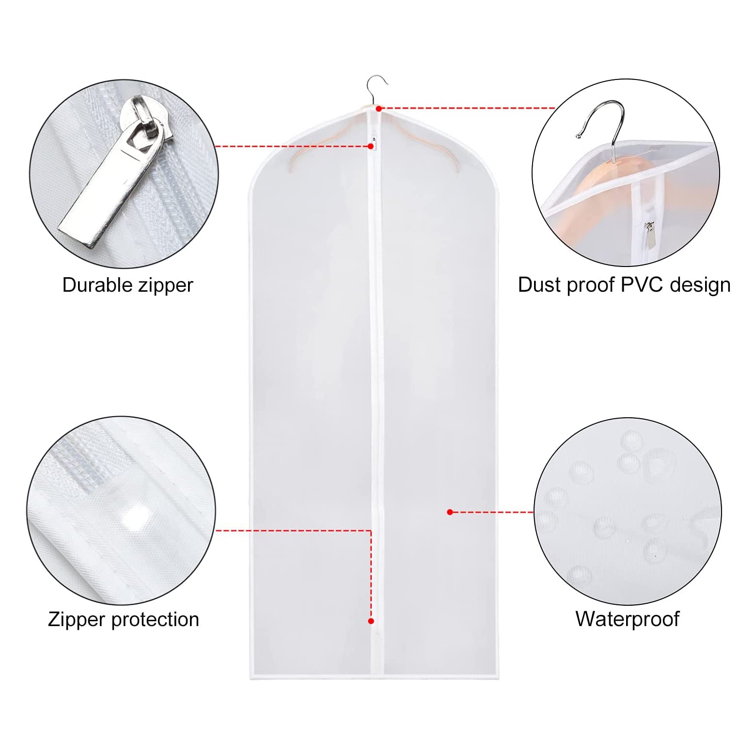 6-Pieces: Zilink Clear Garment Bag Dress Bags Buy Cheap Eastbay