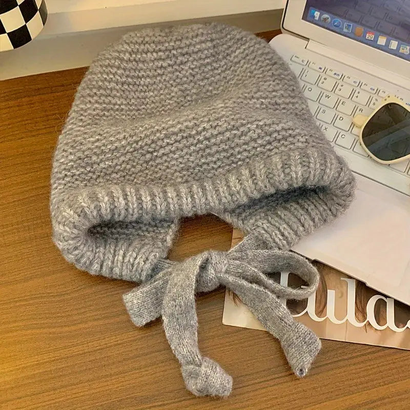 Winter Wool Knitted Hat Unisex Winter Striped Beanie with Ear Flaps Genuine Online