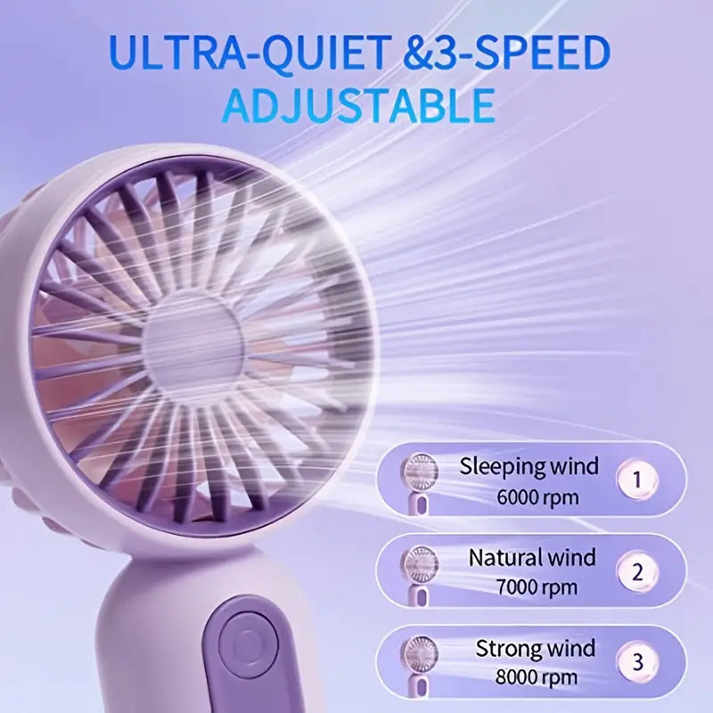 USB Rechargeable Mini Portable Fan with 3 Speeds Online Online Clearance