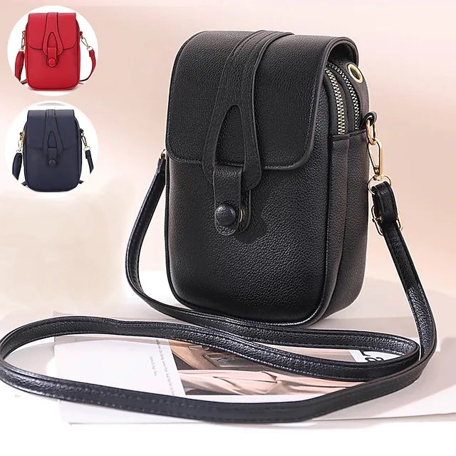 Women's Crossbody Leather Solid Color Plain Bag Wallet Buy Cheap Perfect