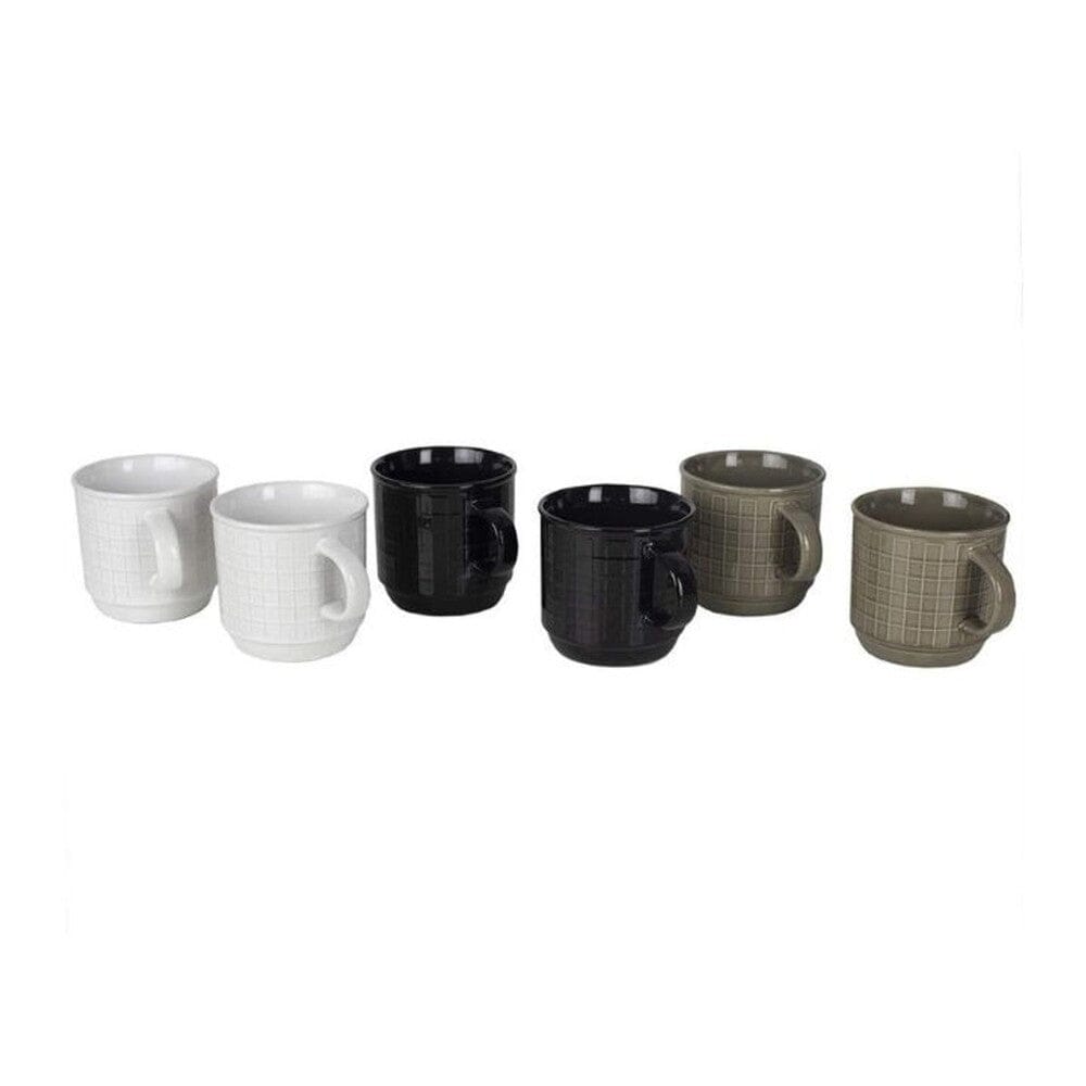 6-Piece Set: Stoneware Mug Set with Metal Rack Free Shipping Clearance