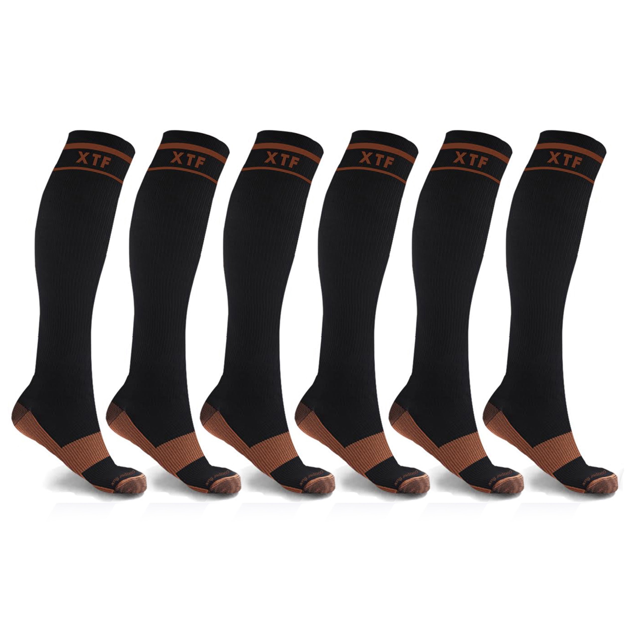 6-Pairs: Unisex Copper-Infused Knee High Compression Socks Outlet 100% Authentic