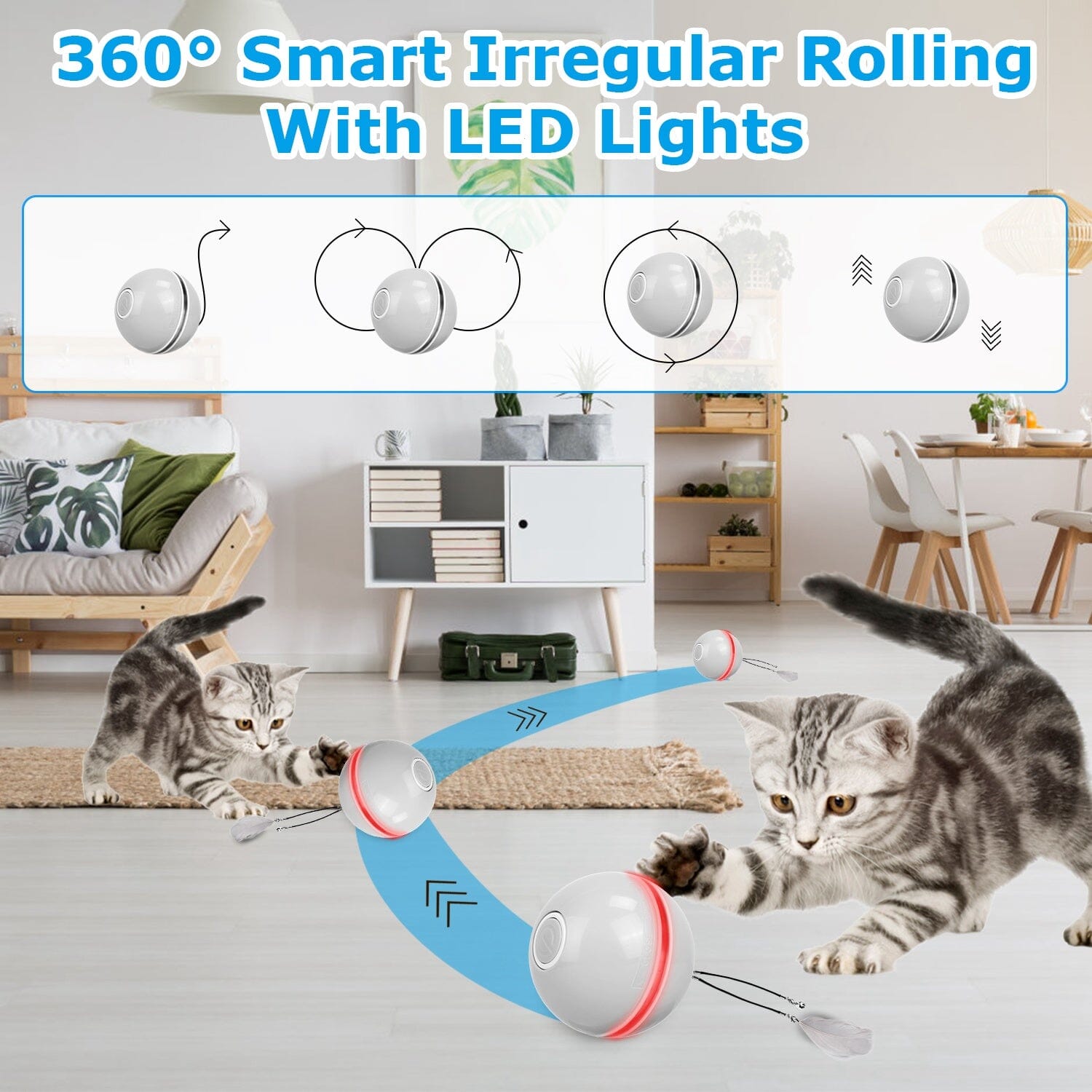 Cat Teaser Ball Automatic Self Rotating Interactive Cat Motion Exercise Toy Big Sale Cheap Online