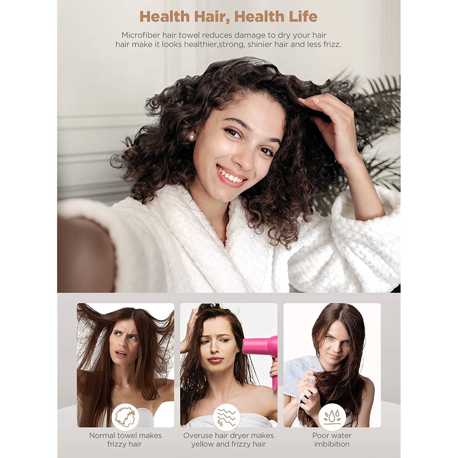 3-Pack: Hicober Microfiber Hair Towel Cheap Pictures