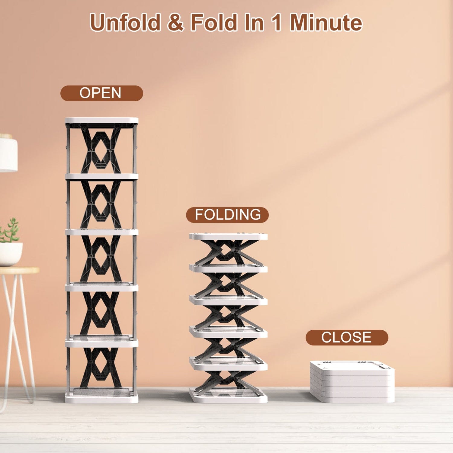 6-Tier Foldable Vertical Shoe Rack Cheap Sale Low Pice