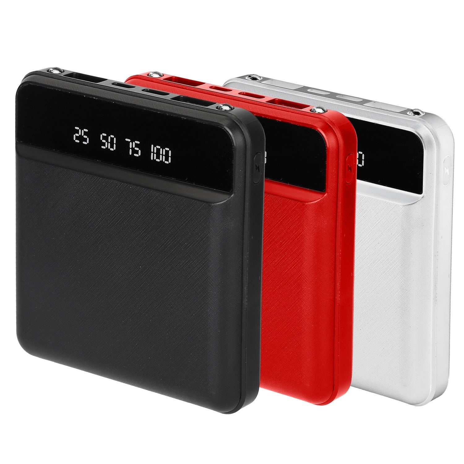 10000 mAh Portable Powerbank Mini with Dual USB Ports LCD Display Cheap With Credit Card