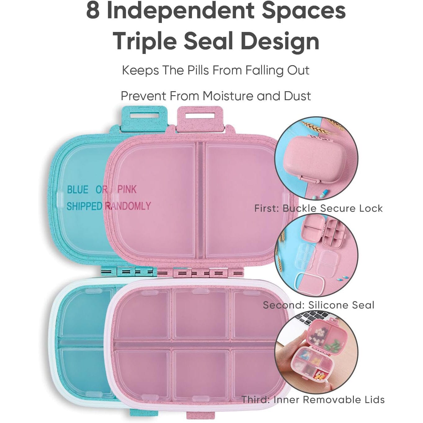 8 Compartments Travel Pill Organizer For Sale For Sale