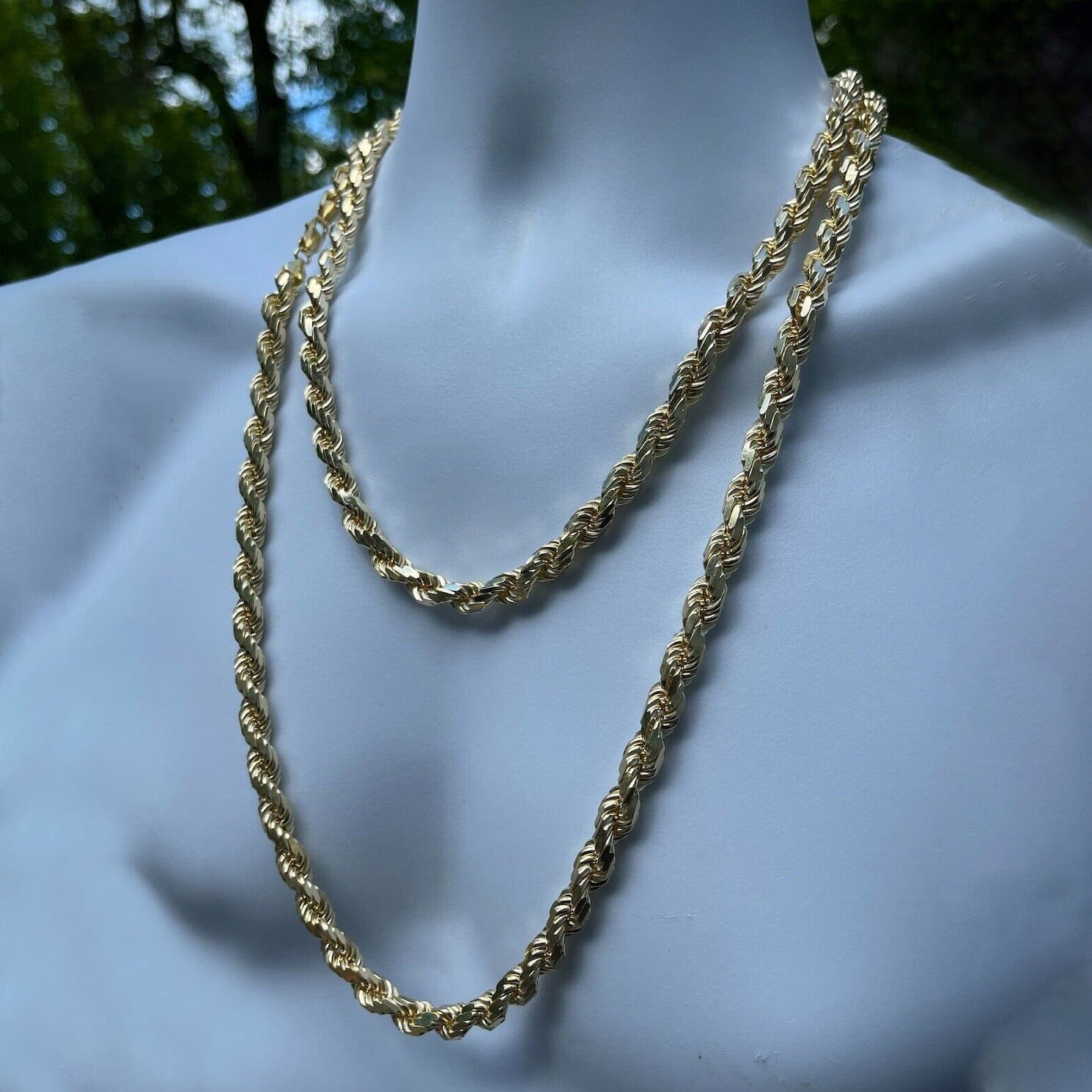 8mm Anti-tarnish Yellow Gold Rope Chain Free Shipping Good Selling