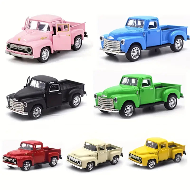 Vintage Mini Diecast  Truck Christmas Metal Farmhouse Decorative Tabletop Storage High Quality