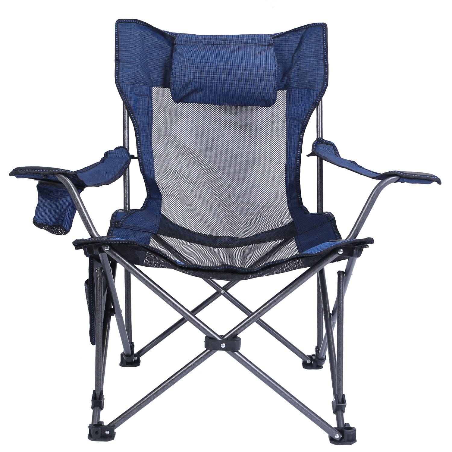 Foldable Camping Chair Heavy Duty Steel Lawn Chair with Reclining Backrest Angle Enjoy Online