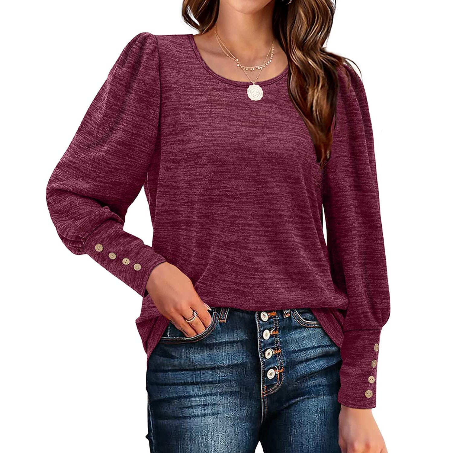 Women's Puff Sleeve Tops Discount High Quality