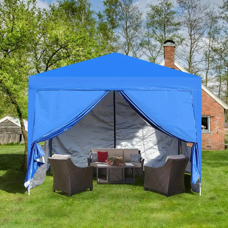 Outdoor 10X10 Ft. Pop Up Gazebo Canopy Tent with Removable Sidewall with Zipper Clearance Clearance