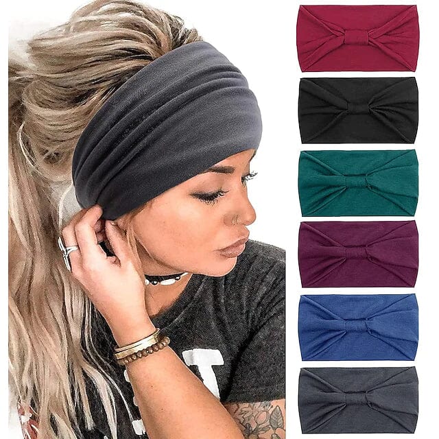 6-Piece: Wide Boho Bandeau Head Bands for Women Find Great For Sale