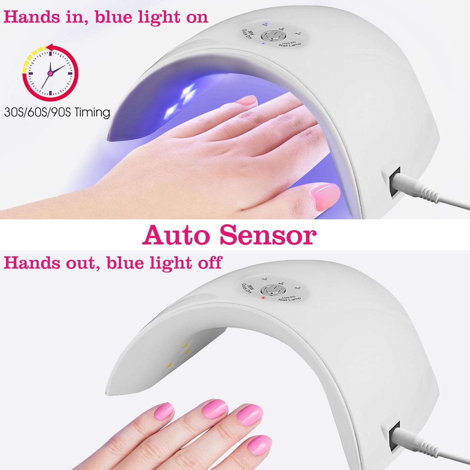 36W UV LED Lamp Nail Gel Dryer 12 LED Sensor Gel Curing Machine Free Shipping With Paypal