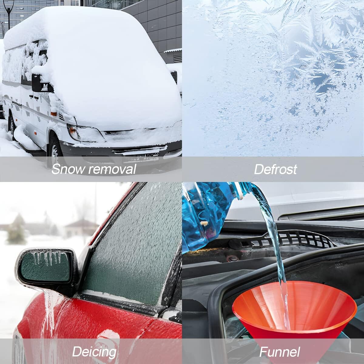 2-Pack: Magical Ice Scrapers, Funnel Snow Scrape for Car Windshield, Round Frost Removal Cleaning Tool, Winter Automotive Exterior Accessories Low Pice Sale Online